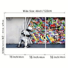 3pcs Modern Art Graffiti Wall Art Colorful Pop Art Street Art Decor
