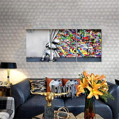 3pcs Modern Art Graffiti Wall Art Colorful Pop Art Street Art Decor