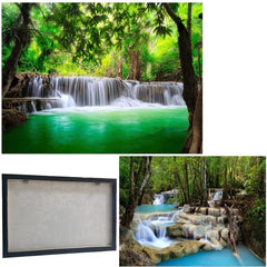 Waterfall Green Forest Painting on Canvas Wall Art