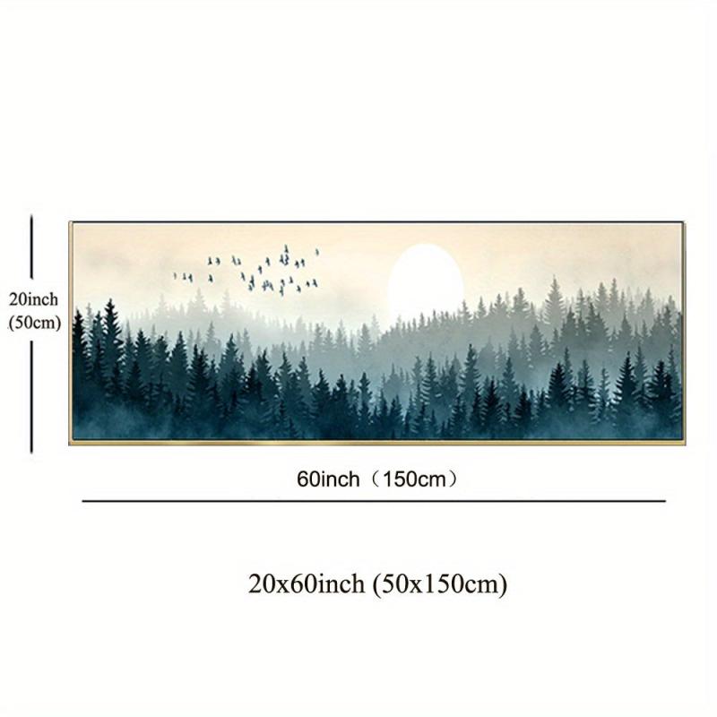Quiet Forest Flying Birds Canvas Art Painting Poster Nordic Minimalism Decor