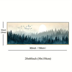 Quiet Forest Flying Birds Canvas Art Painting Poster Nordic Minimalism Decor