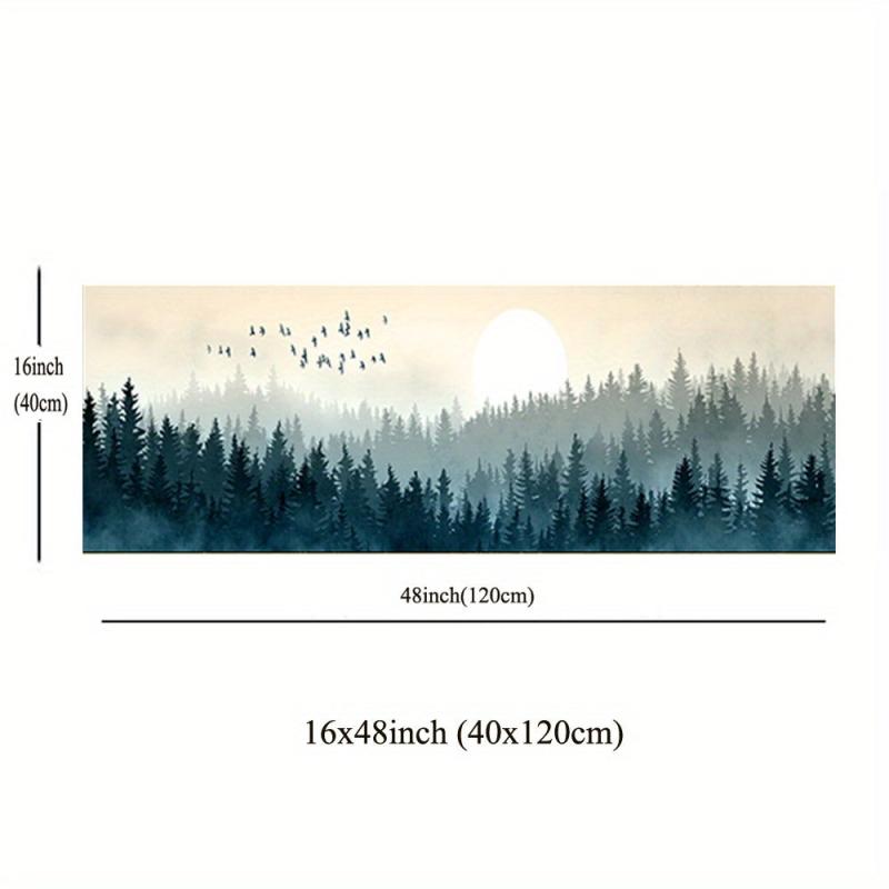 Quiet Forest Flying Birds Canvas Art Painting Poster Nordic Minimalism Decor