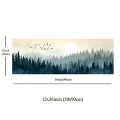 Quiet Forest Flying Birds Canvas Art Painting Poster Nordic Minimalism Decor