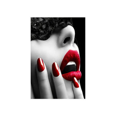 Modern Red Lips Woman Wall Canvas Painting for Living Room Bedroom