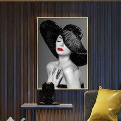 Modern Red Lips Woman Wall Canvas Painting for Living Room Bedroom