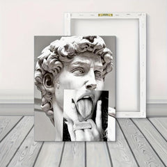 Framed David Statue Painting Abstract Style Office Wall Decor