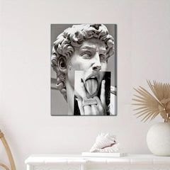 Framed David Statue Painting Abstract Style Office Wall Decor
