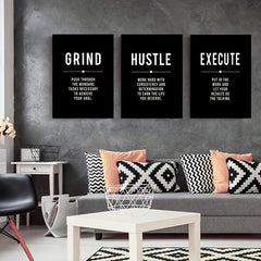 Canvas Poster Modern Art Grind Hustle Success