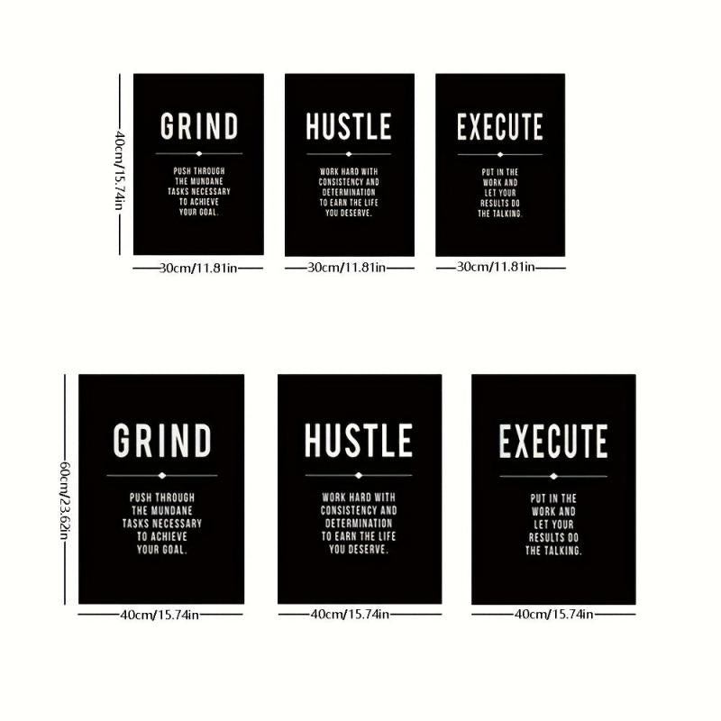 Canvas Poster Modern Art Grind Hustle Success