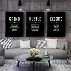 Canvas Poster Modern Art Grind Hustle Success