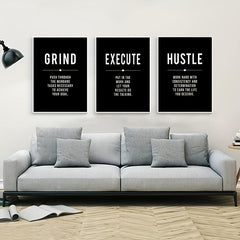 Canvas Poster Modern Art Grind Hustle Success