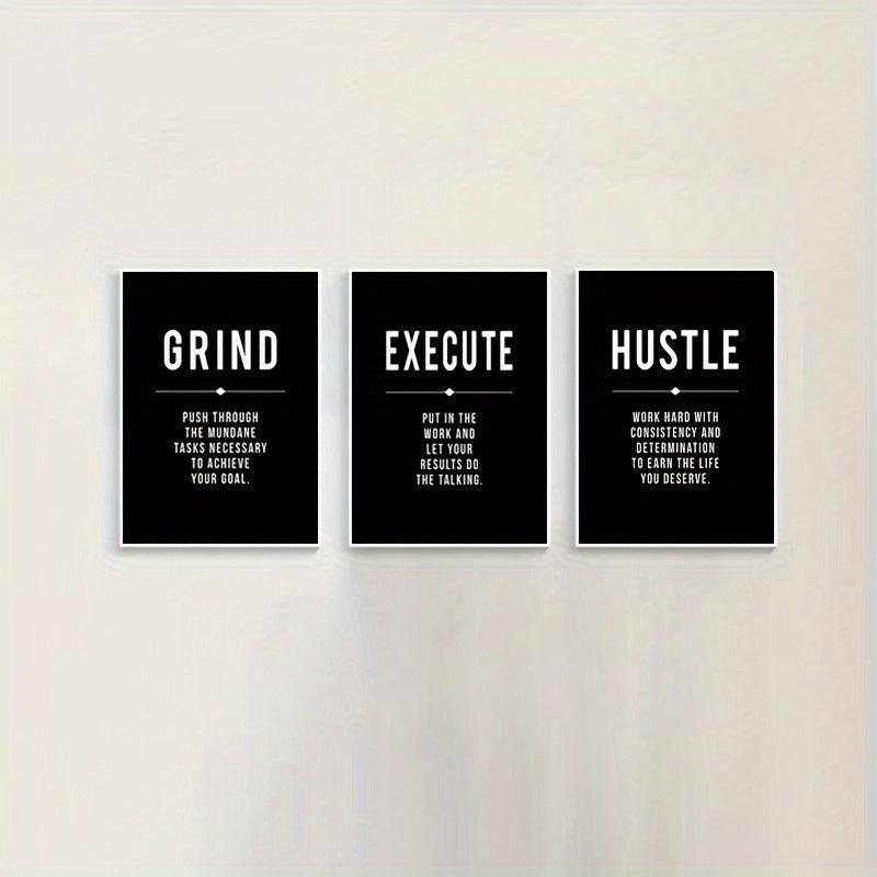 Canvas Poster Modern Art Grind Hustle Success