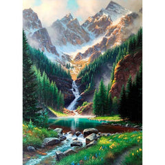Mountain Forest DIY Rhinestone Painting Kit Frameless Art
