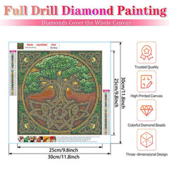 DIY 5D Diamond Painting Tree Life Kit Full Drill Round Paint With Diamond