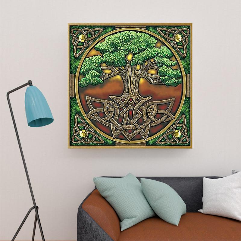 DIY 5D Diamond Painting Tree Life Kit Full Drill Round Paint With Diamond