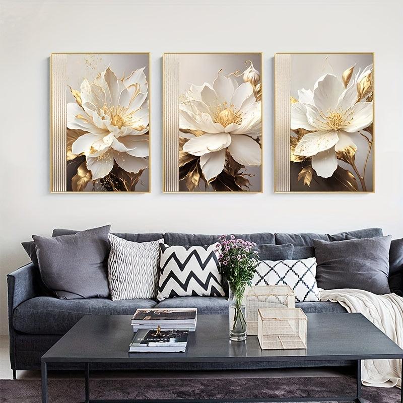 3pcs Frameless Flowers Canvas Painting Home Decor 49x69