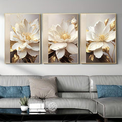 3pcs Frameless Flowers Canvas Painting Home Decor 49x69