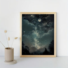 Night In The Woods Starry Night View Canvas Painting