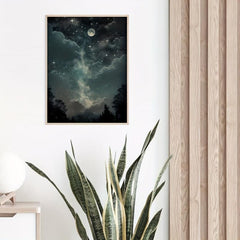 Night In The Woods Starry Night View Canvas Painting