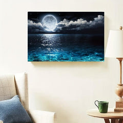 Modern Art Canvas Seascape Moon Painting Wall Art for Home Decor