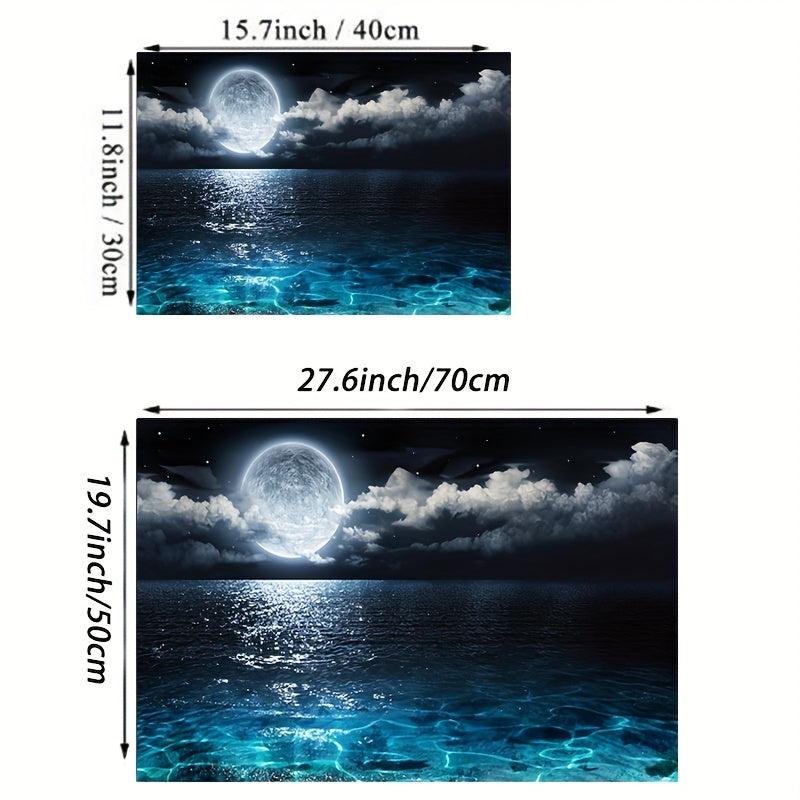 Modern Art Canvas Seascape Moon Painting Wall Art for Home Decor
