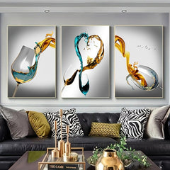 Modern Red Wine Glasses Canvas Poster