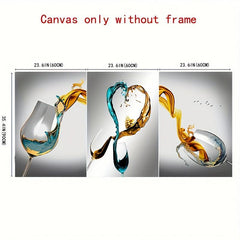 Modern Red Wine Glasses Canvas Poster
