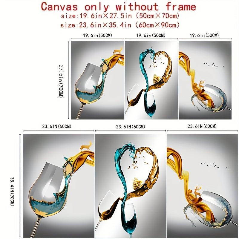 Modern Red Wine Glasses Canvas Poster