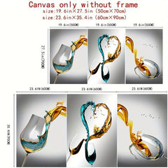 Modern Red Wine Glasses Canvas Poster