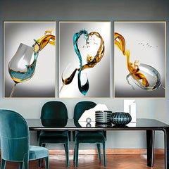Modern Red Wine Glasses Canvas Poster