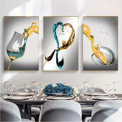 Modern Red Wine Glasses Canvas Poster