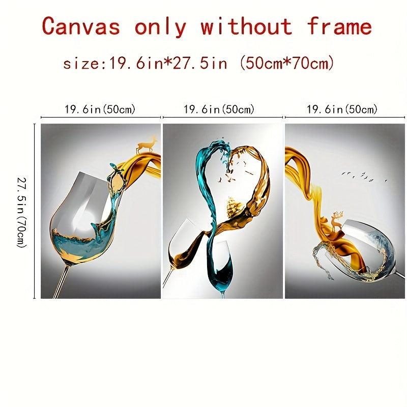 Modern Red Wine Glasses Canvas Poster