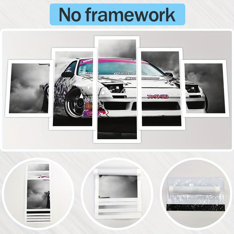 Canvas Poster Modern Racing Car Home Decor Set of 5