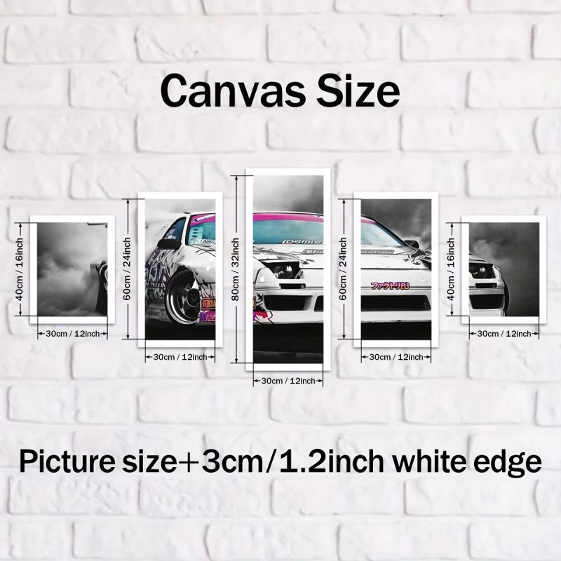Canvas Poster Modern Racing Car Home Decor Set of 5