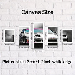Canvas Poster Modern Racing Car Home Decor Set of 5