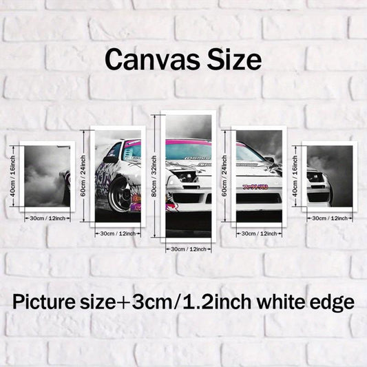 Canvas Poster Modern Racing Car Home Decor Set of 5