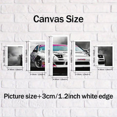 Canvas Poster Modern Racing Car Home Decor Set of 5