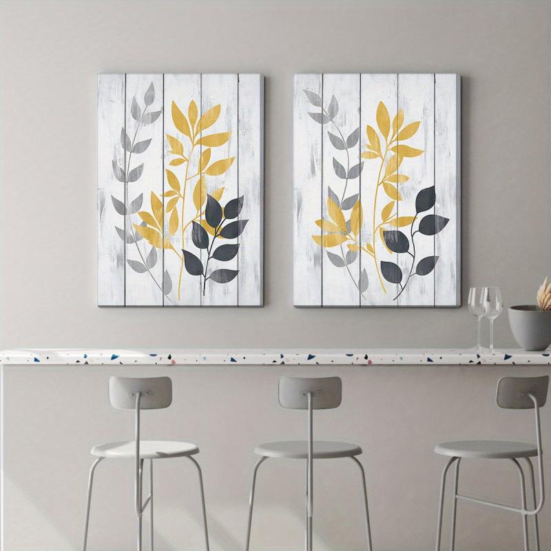 2pcs Framed Green Background Leopard & Cat Head Art Office Wall Decor