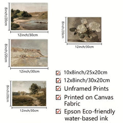 Vintage Natural Landscape Art Prints Set