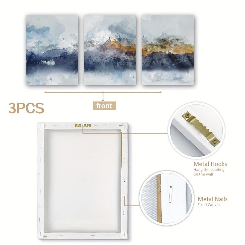 3pcs Abstract Snow Mountain Landscape Canvas Paintings