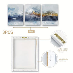 3pcs Abstract Snow Mountain Landscape Canvas Paintings