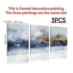 3pcs Abstract Snow Mountain Landscape Canvas Paintings