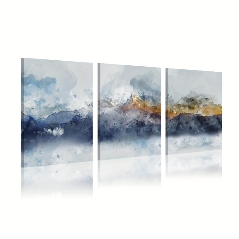 3pcs Abstract Snow Mountain Landscape Canvas Paintings