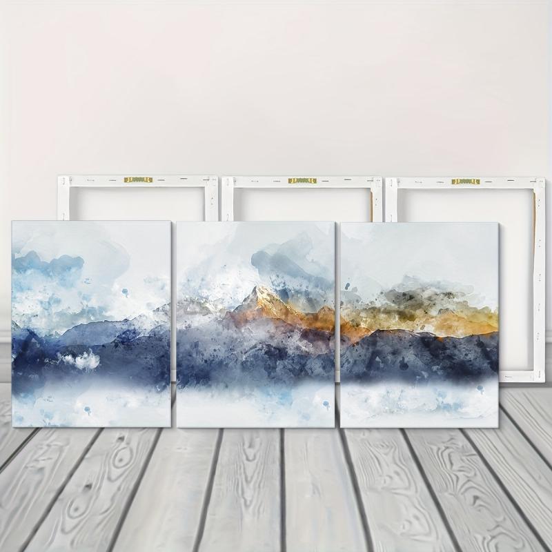 3pcs Abstract Snow Mountain Landscape Canvas Paintings