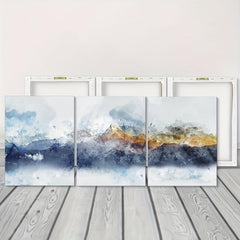3pcs Abstract Snow Mountain Landscape Canvas Paintings