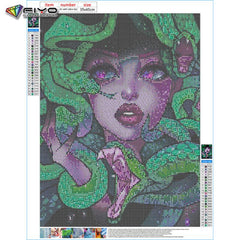 Snake And Woman DIY 5D Diamond Painting Kit Abstract Art Rhinestones