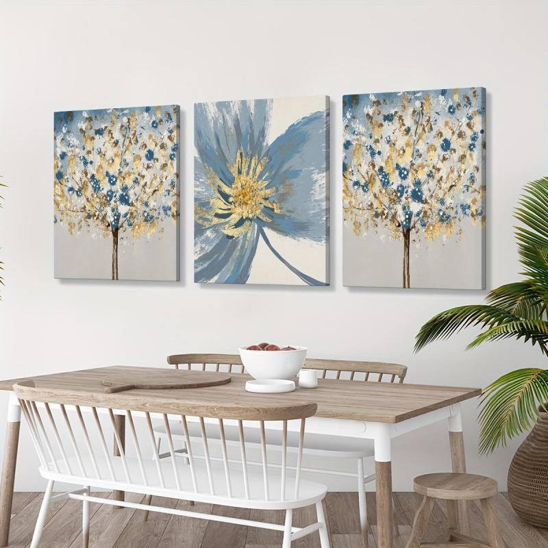 Framed Nordic Style Plant Flower Art Canvas Print for Bed