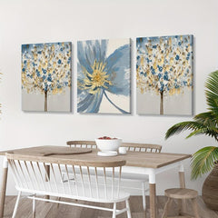 Framed Nordic Style Plant Flower Art Canvas Print for Bed