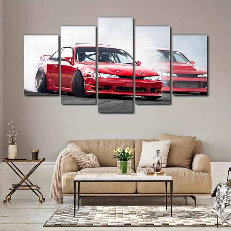 Canvas Poster Modern Art Transforming Car Drifting Picture Classic Poster