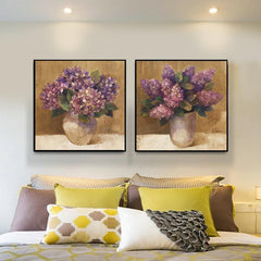 Purple Bouquet Canvas Wall Art Set